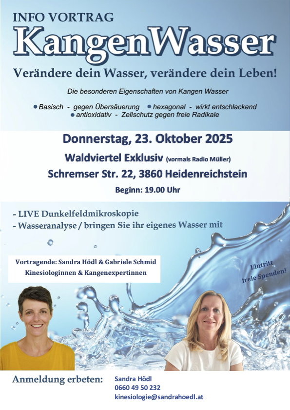 Kangen Wasser Vortrag Heidenreichstein Sandra Hödl