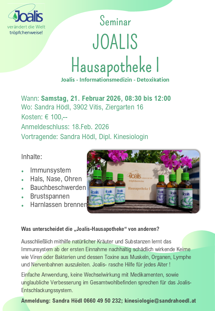 Folie1 Joalis Entschlackung Entgiftung Detox Sandra Hödl