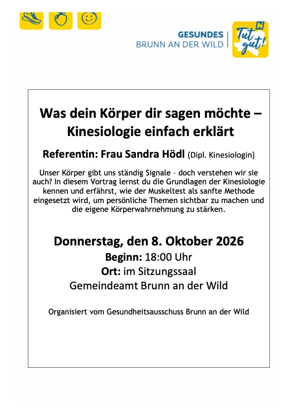 Kinesiologie Vortrag in Brunn an der Wild