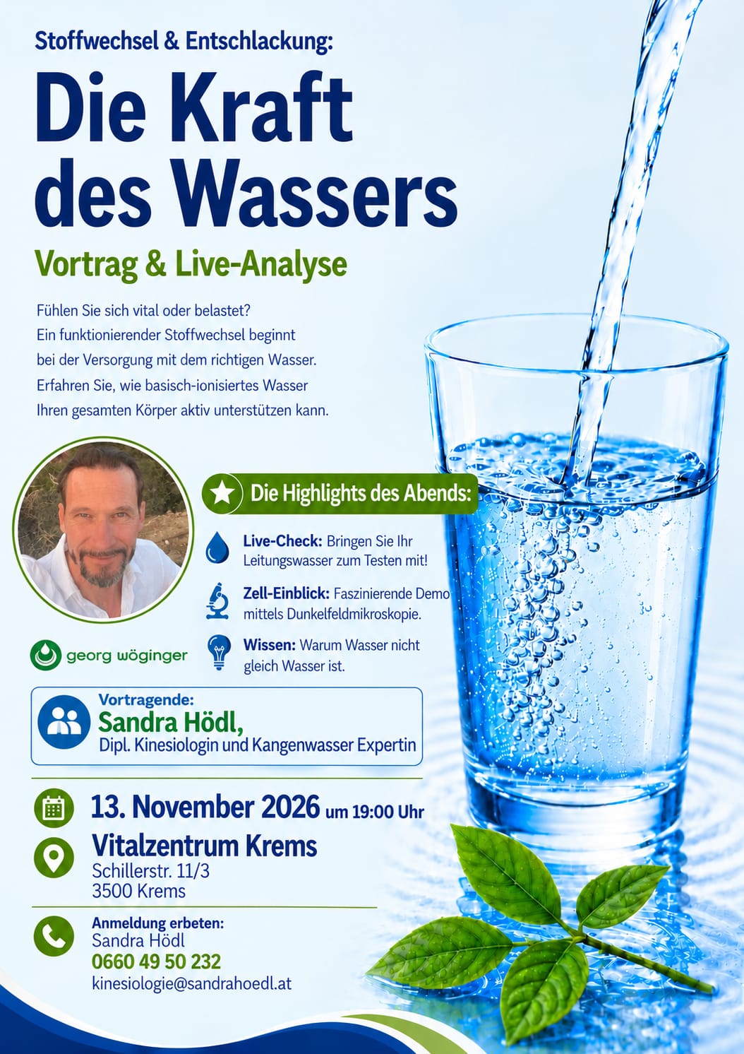 Die Kraft des Wassers: Vortrag in Krems | Sandra H&ouml;dl
